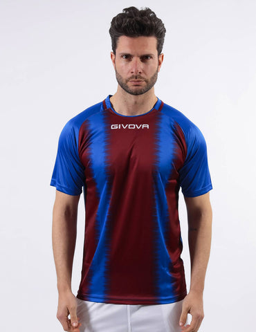 Shirt Calcio Givova Stripe Azzurro/Granata