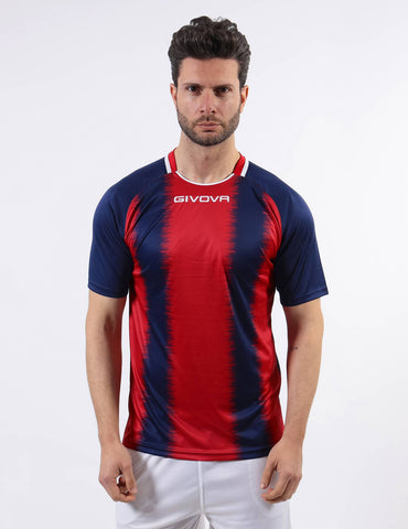 Shirt Calcio Givova Stripe Rosso/Blu
